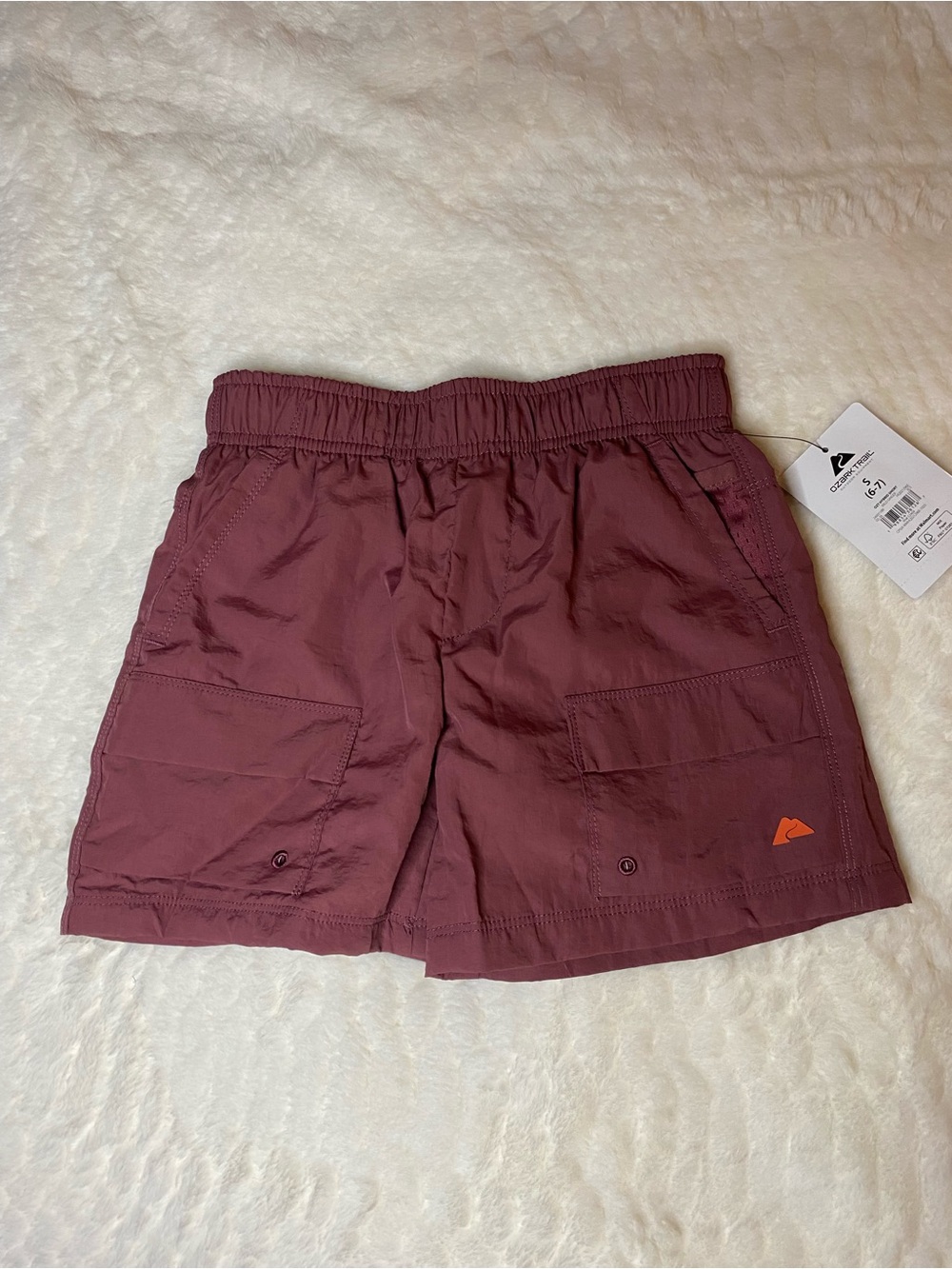 Ozark Trail Boys Hybrid Hiking Shorts Size 6/7 Burgundy NWT UPF 50+